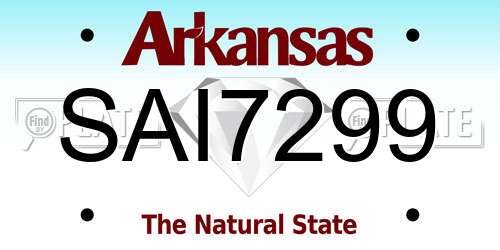 SAI7299 Arkansas License Plate