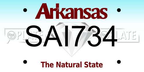 SAI734 Arkansas License Plate