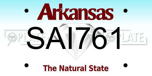 SAI761 Arkansas License Plate
