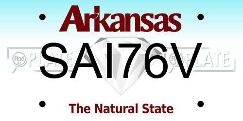 SAI76V Arkansas License Plate