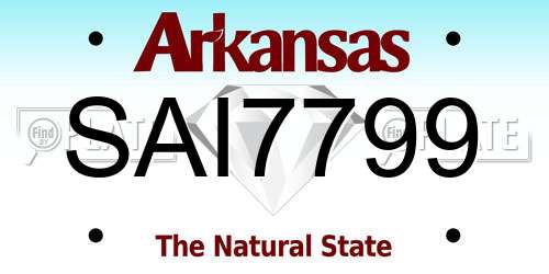 SAI7799 Arkansas License Plate