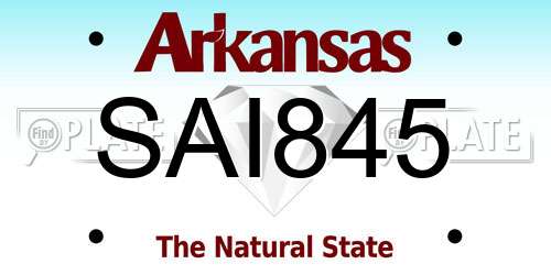 SAI845 Arkansas License Plate