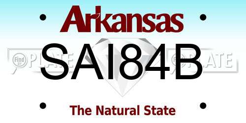 SAI84B Arkansas License Plate
