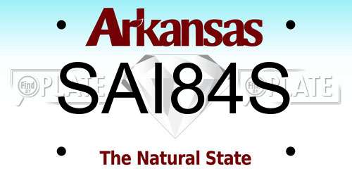 SAI84S Arkansas License Plate