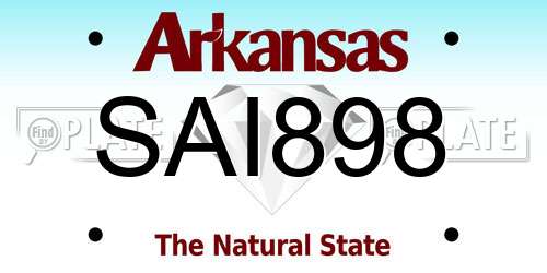 SAI898 Arkansas License Plate
