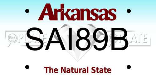 SAI89B Arkansas License Plate