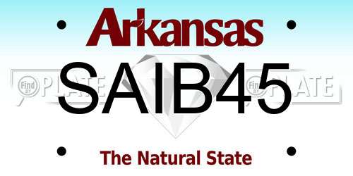 SAIB45 Arkansas License Plate