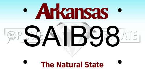 SAIB98 Arkansas License Plate