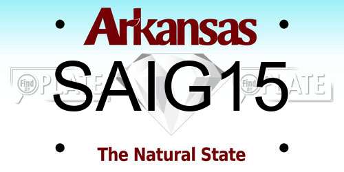 SAIG15 Arkansas License Plate