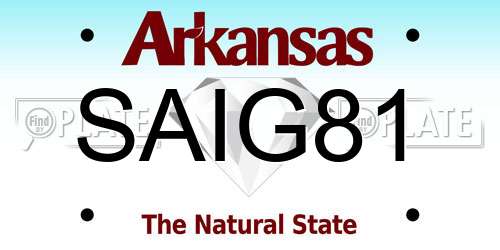 SAIG81 Arkansas License Plate