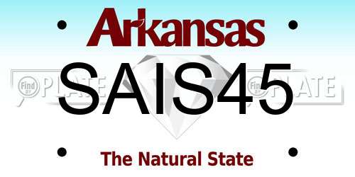 SAIS45 Arkansas License Plate