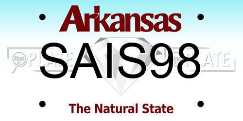 SAIS98 Arkansas License Plate