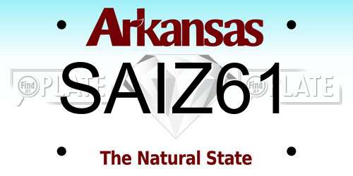 SAIZ61 Arkansas License Plate