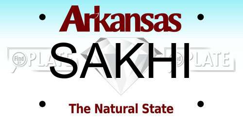 SAKHI Arkansas License Plate