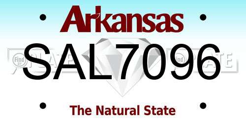 SAL7096 Arkansas License Plate