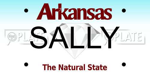 SALLY Arkansas License Plate