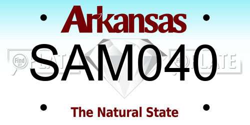 SAM040 Arkansas License Plate