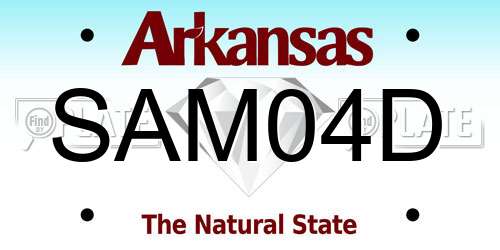 SAM04D Arkansas License Plate