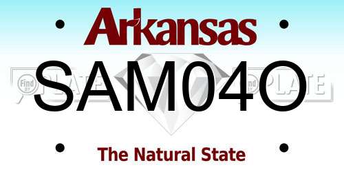SAM04O Arkansas License Plate