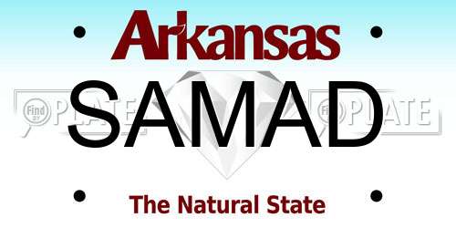 SAMAD Arkansas License Plate