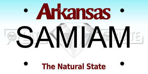 SAMIAM Arkansas License Plate