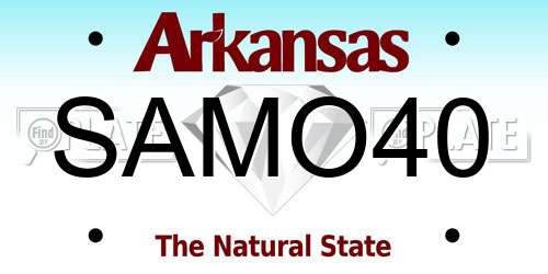 SAMO40 Arkansas License Plate