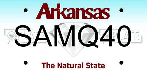 SAMQ40 Arkansas License Plate