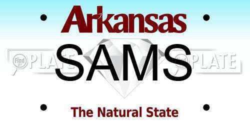 SAMS Arkansas License Plate