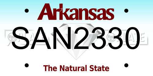 SAN2330 Arkansas License Plate