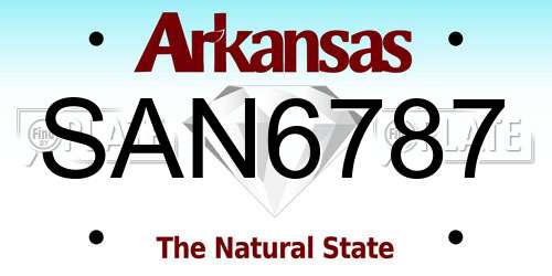 SAN6787 Arkansas License Plate