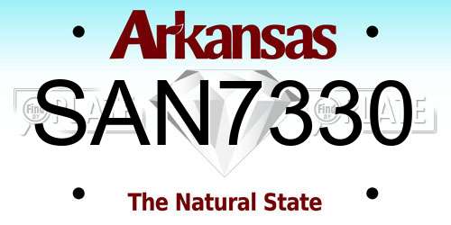 SAN7330 Arkansas License Plate