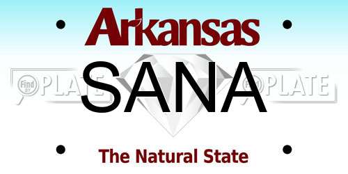 SANA Arkansas License Plate