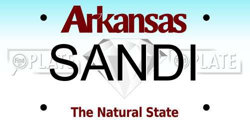 SANDI Arkansas License Plate