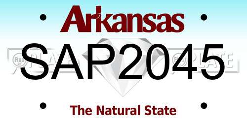 SAP2045 Arkansas License Plate