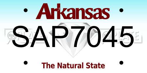 SAP7045 Arkansas License Plate