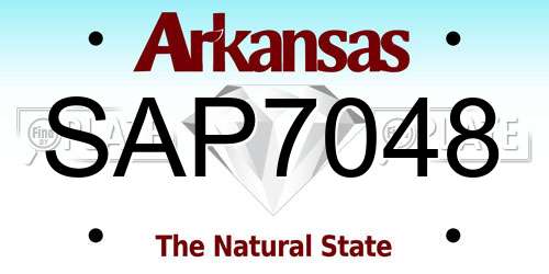 SAP7048 Arkansas License Plate