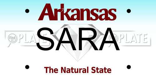 SARA Arkansas License Plate