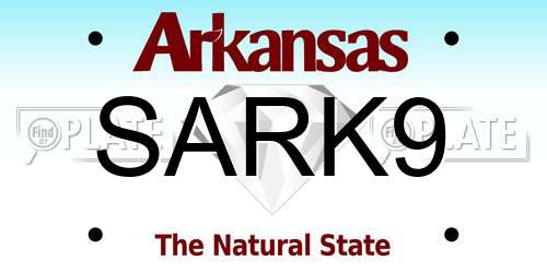 SARK9 Arkansas License Plate