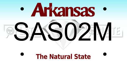 SAS02M Arkansas License Plate