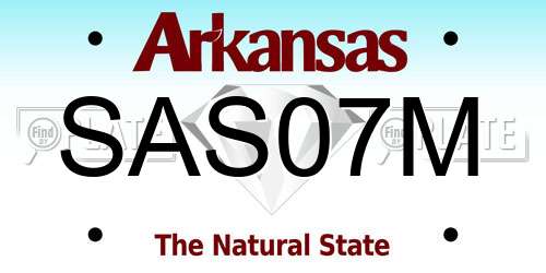SAS07M Arkansas License Plate
