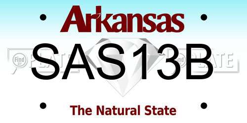 SAS13B Arkansas License Plate