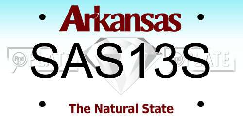 SAS13S Arkansas License Plate