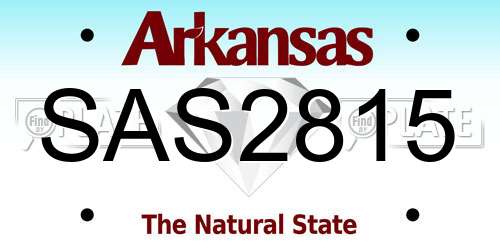 SAS2815 Arkansas License Plate