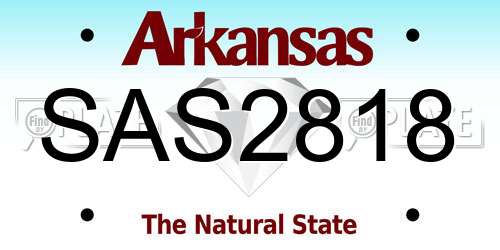SAS2818 Arkansas License Plate
