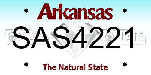 SAS4221 Arkansas License Plate