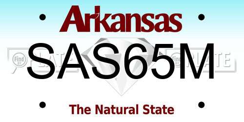 SAS65M Arkansas License Plate