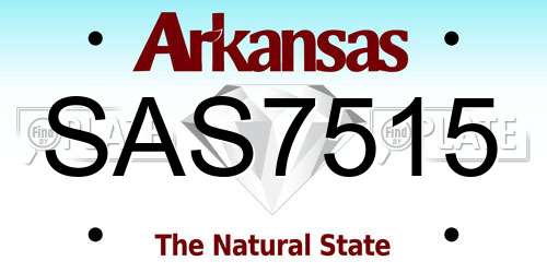SAS7515 Arkansas License Plate