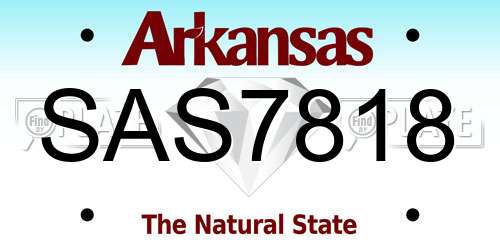 SAS7818 Arkansas License Plate