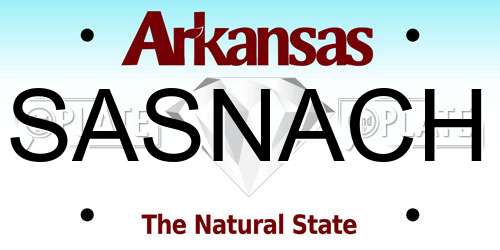 SASNACH Arkansas License Plate
