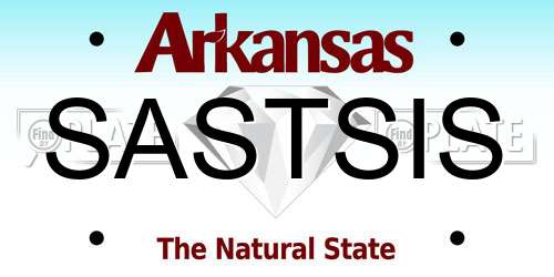 SASTSIS Arkansas License Plate